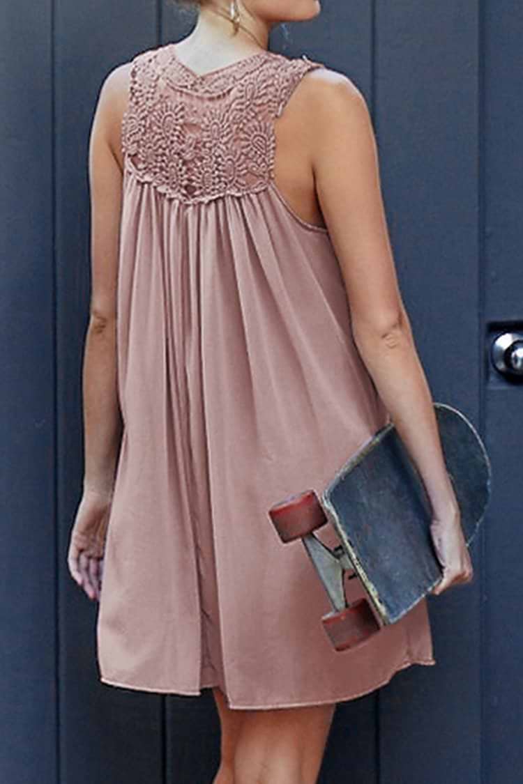 Vestido de gasa púrpura rosado pálido