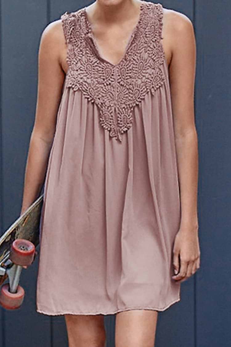 Vestido de gasa púrpura rosado pálido