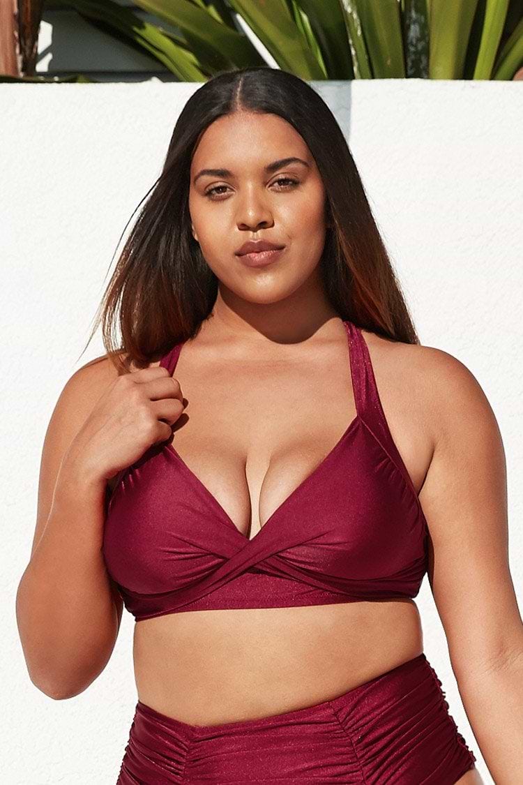 Top de Bikini Saige Trenzado Cruzado Talla Grande