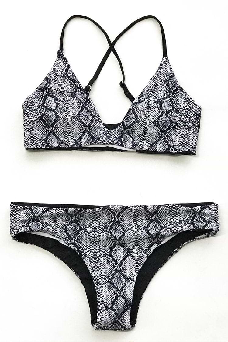 Bikini Reversible Estampado Serpiente