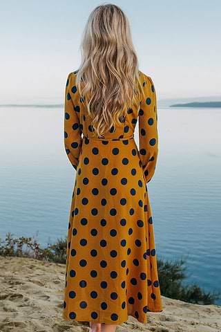 Vestido Marr Vestido De Lunares Marron Y Blanco Vestido Marr