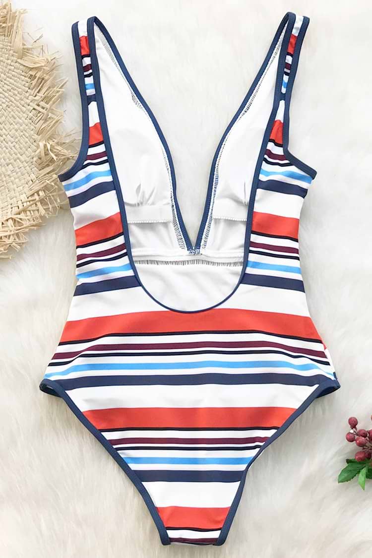 Bañador Profundo Rayas Coloridas