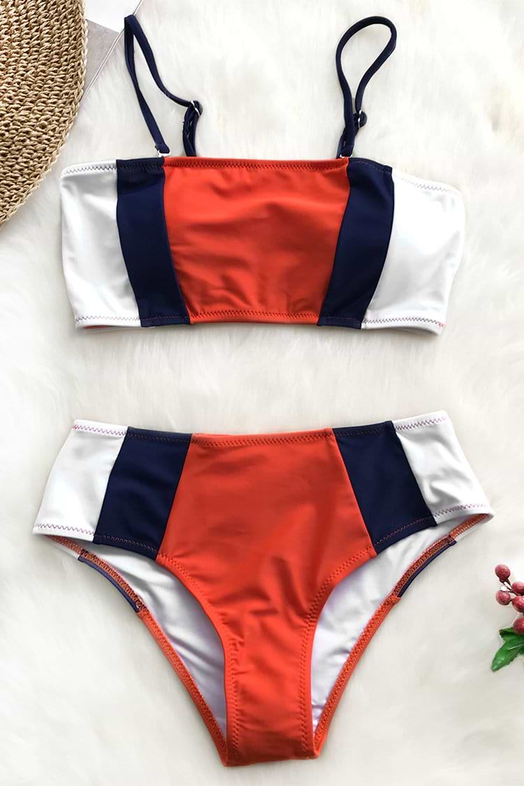 Bikini La bandeau Tricolor