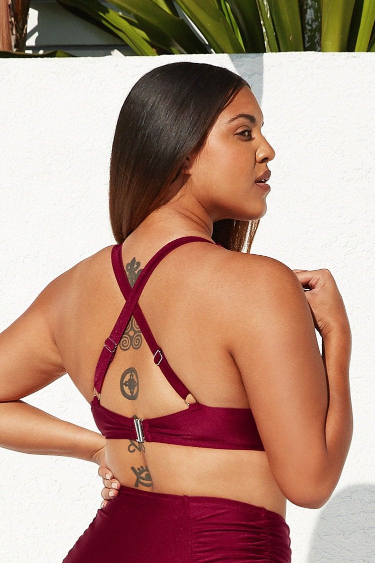 Top de Bikini Saige Trenzado Cruzado Talla Grande