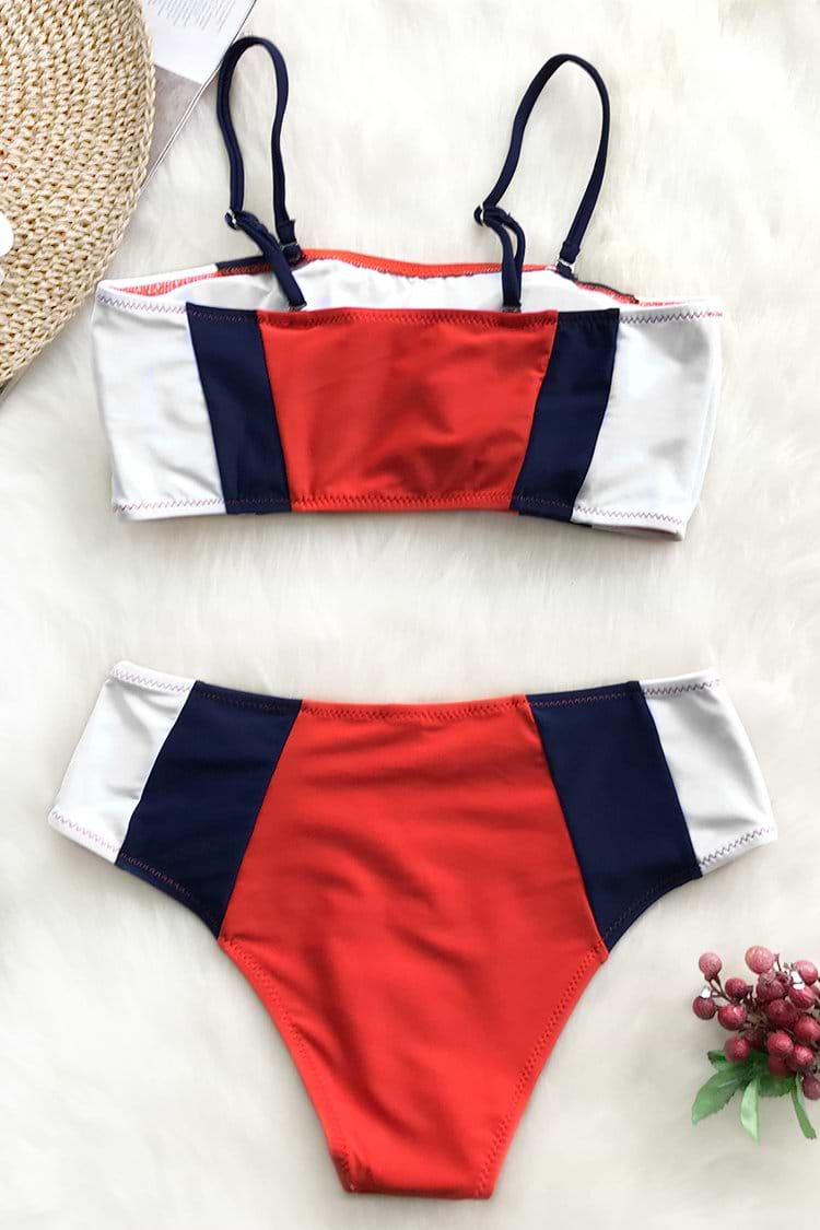 Bikini La bandeau Tricolor