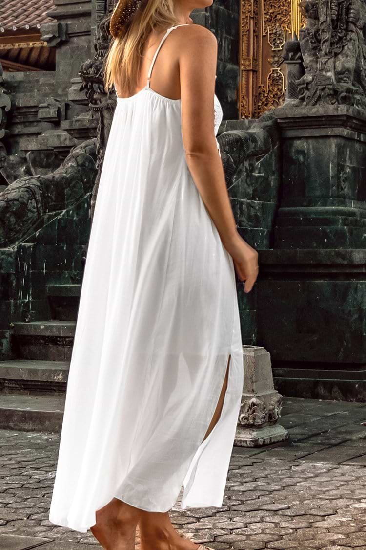 Vestido midi blanco ventoso