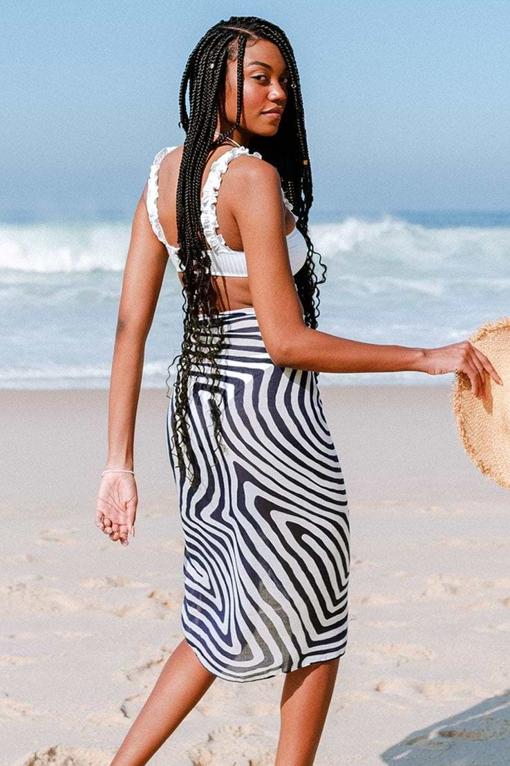 Pareo de lazo delantero de rayas de cebra Adaline