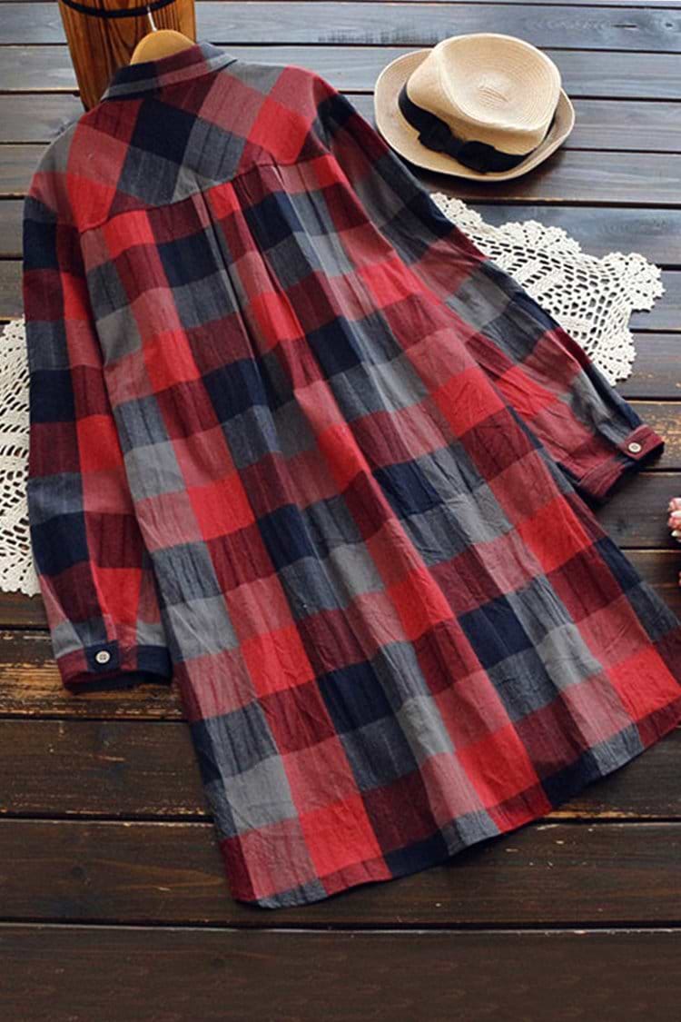 Vestido Abotonado a Cuadros Lady Recreativas