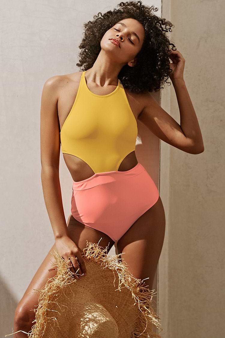 Bañador Bloque De Color Divertido De Verano