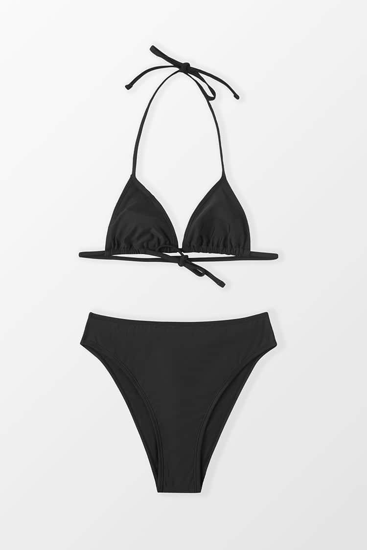 Cupshe Basics Conjunto de bikini con lazos atados en la espalda