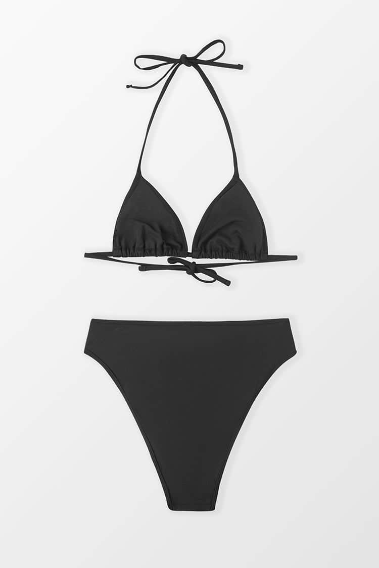 Cupshe Basics Conjunto de bikini con lazos atados en la espalda
