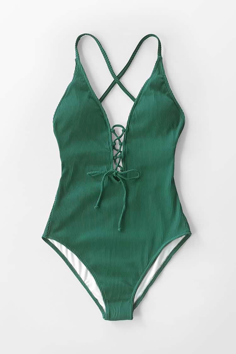 Bañador Escote pronunciado Lace Up