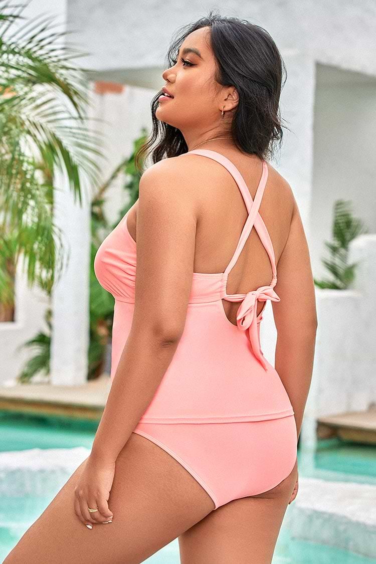 Tankini à licou couleur unie