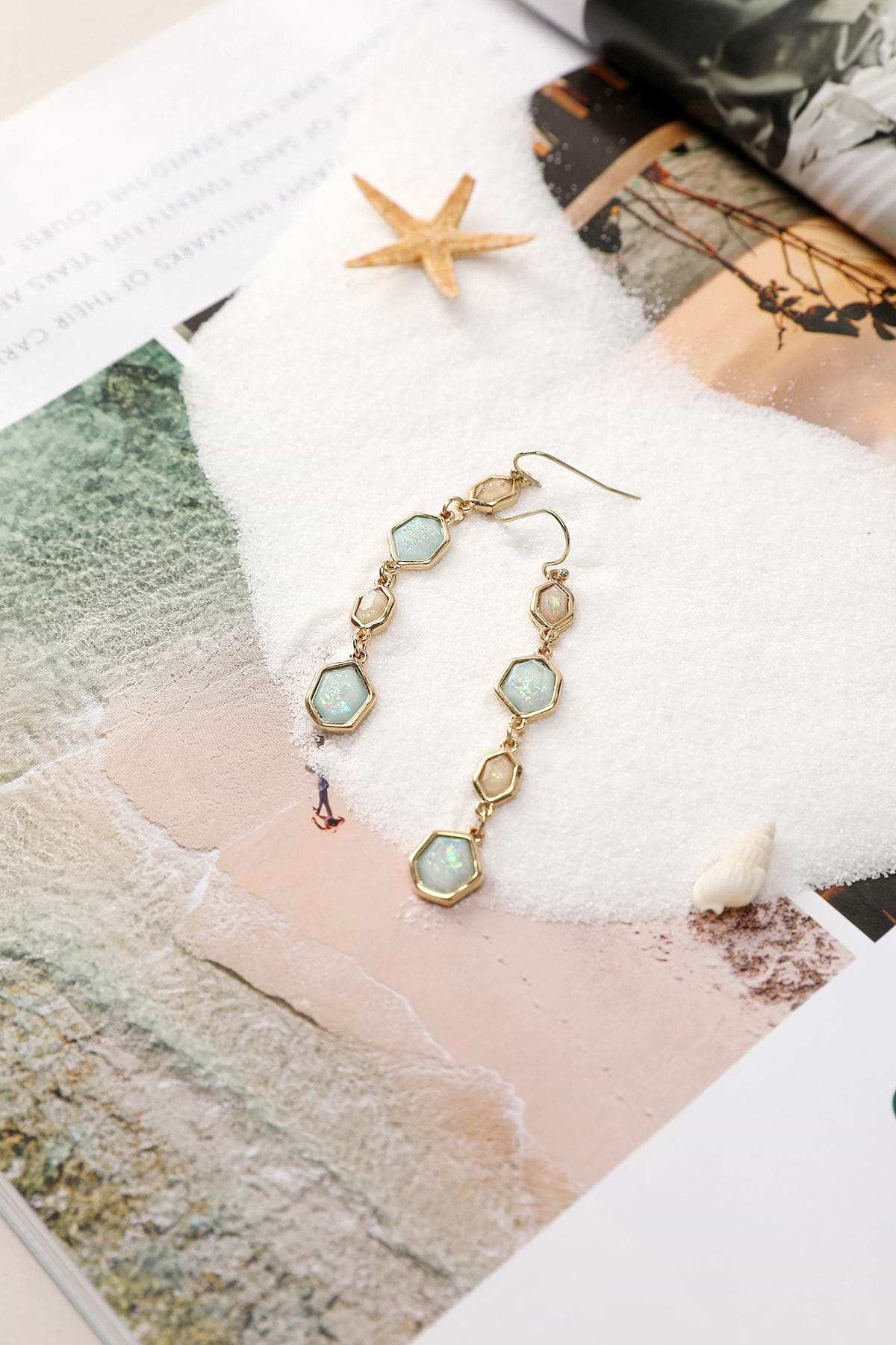 Boucles d'oreilles géométriques azur