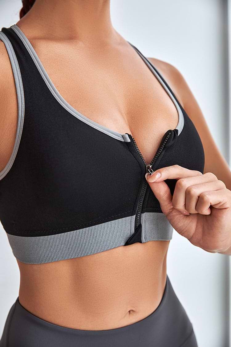 Sujetador deportivo Escote U Cremallera