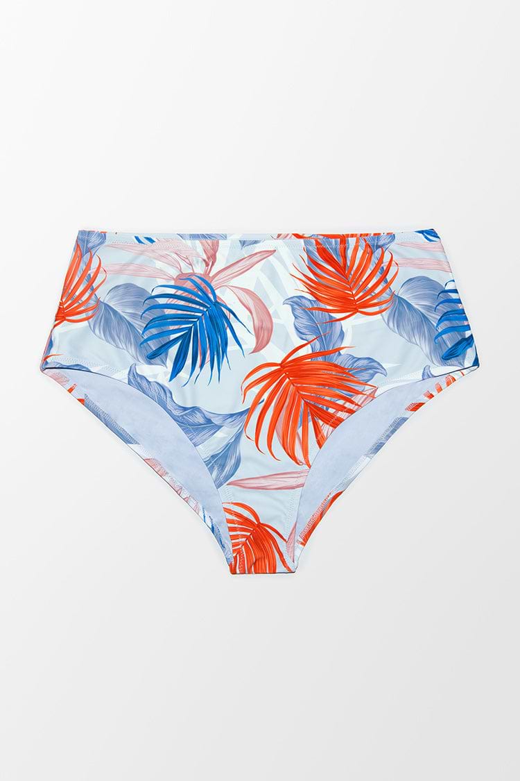 Braguita de bikini de talle alto y talla grande con plantas tropicales Stacey