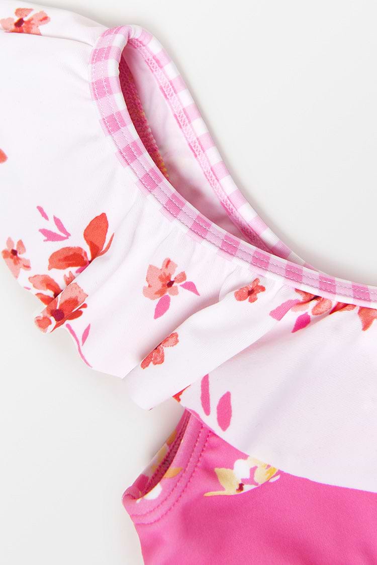 Conjunto de Bikini con un hombro y volantes Hipster para chicas