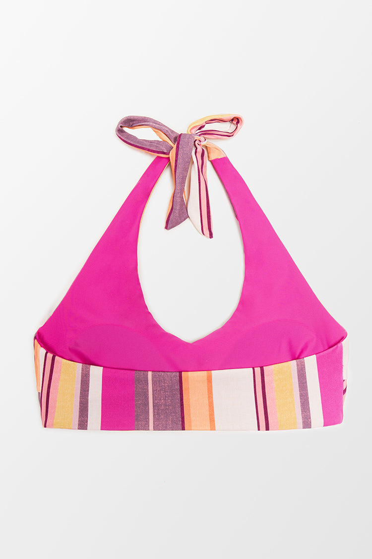 Top bikini halter a rayas