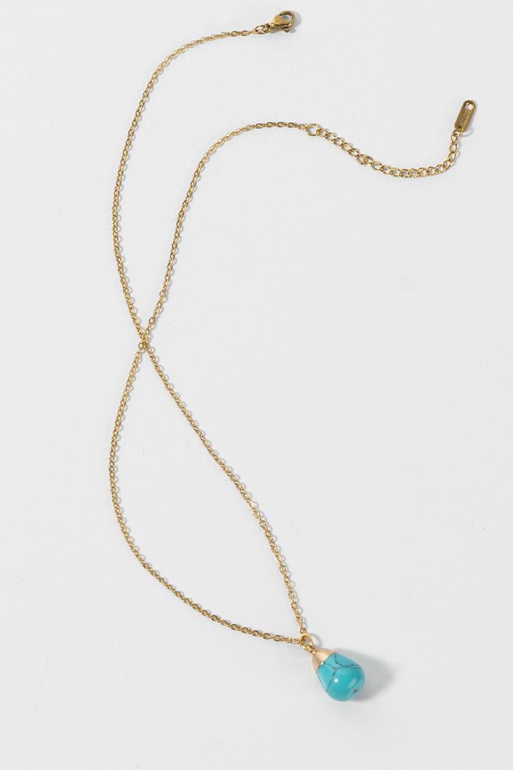 Collar oro de acero inoxidable y piedra