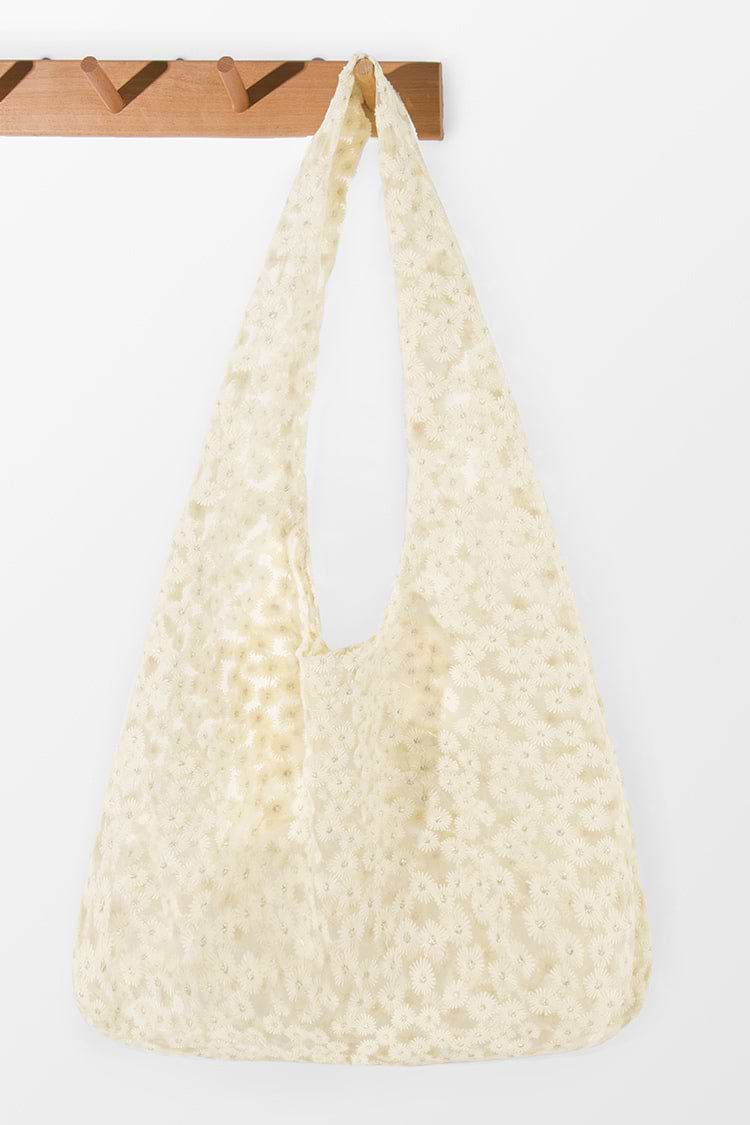 Bolso de hombro floral bordado