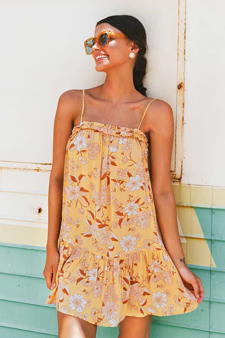 Vestido deslizado Cintura suelta Tirantes ajustables