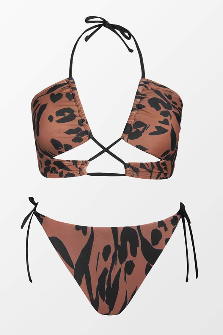 Bikini halter con lazos laterales