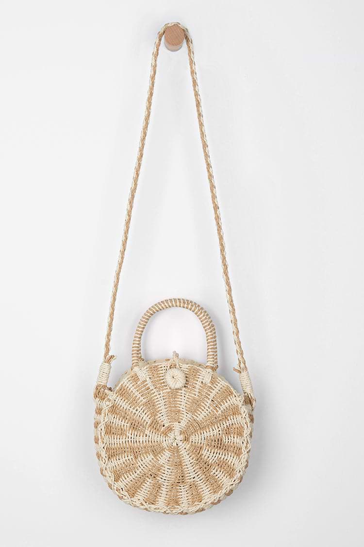 Bolso de hombro amarilla trenzada