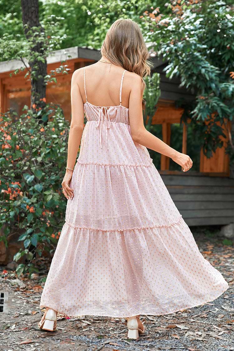 Vestido en forma de A Dividido Fruncido Frente abierto