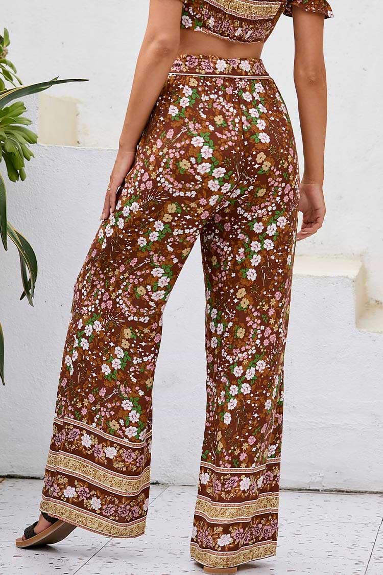 Pantalon cover up à fleuri