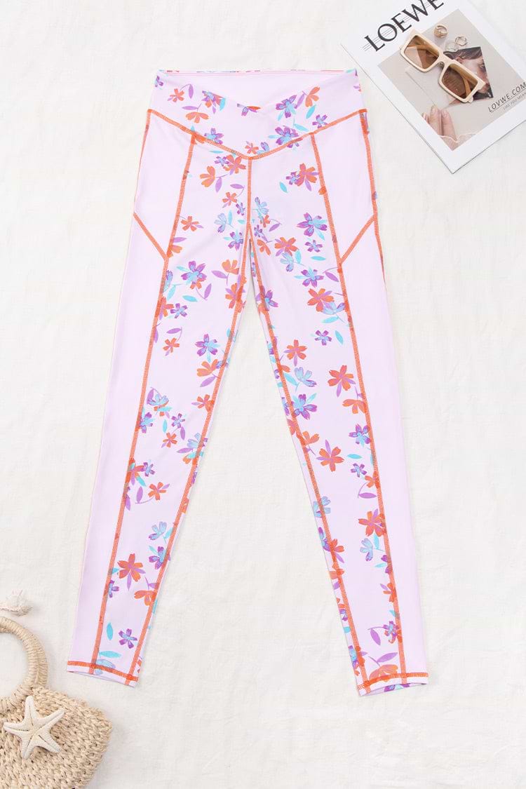Leggings florales de cintura elástica