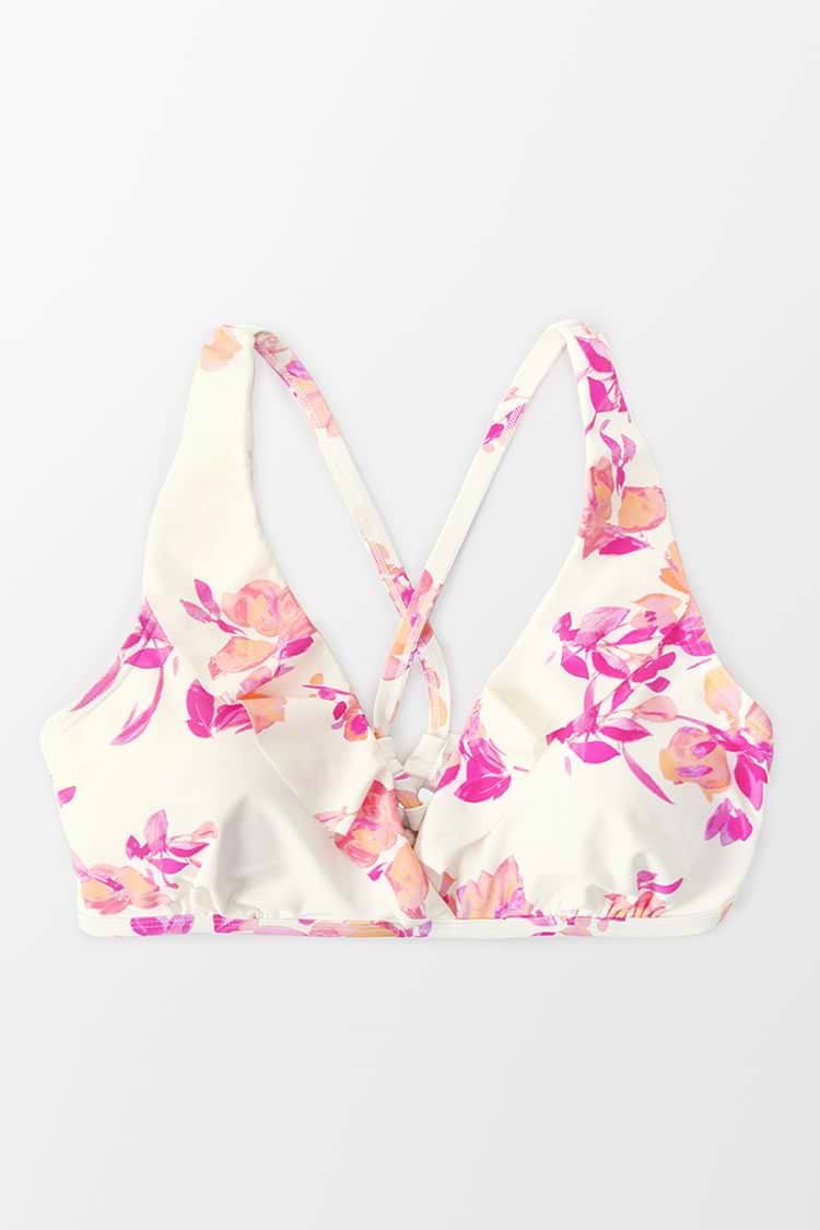 Top bikini floral Volantes Talla grande