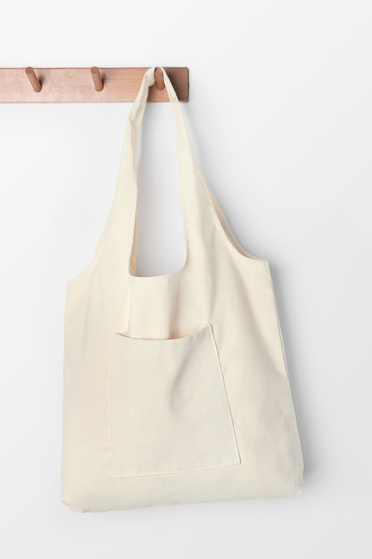 Bolsa de hombro blanca de algodón