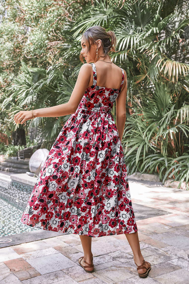 Vestido en forma de A Fruncido Escote cuadrado