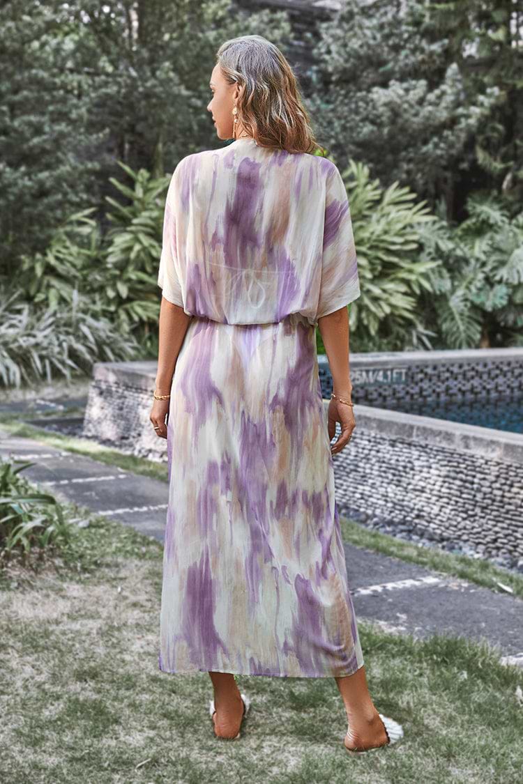 Vestido Cover-Up Escote pronunciado Cintura elástica