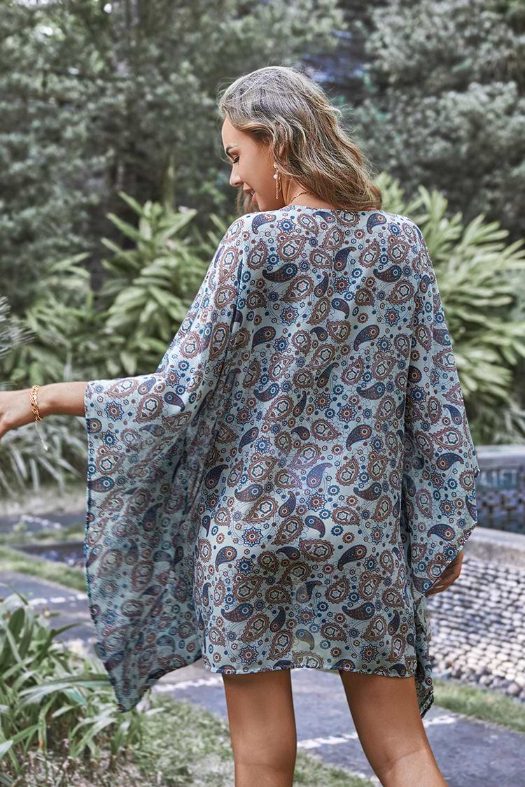 Cover up caftan à col scoop