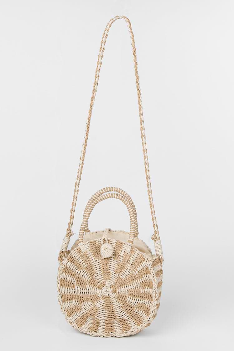 Bolso de hombro amarilla trenzada