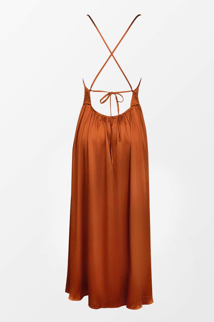 Vestido en forma de A Espalda abierta Cintura elástica