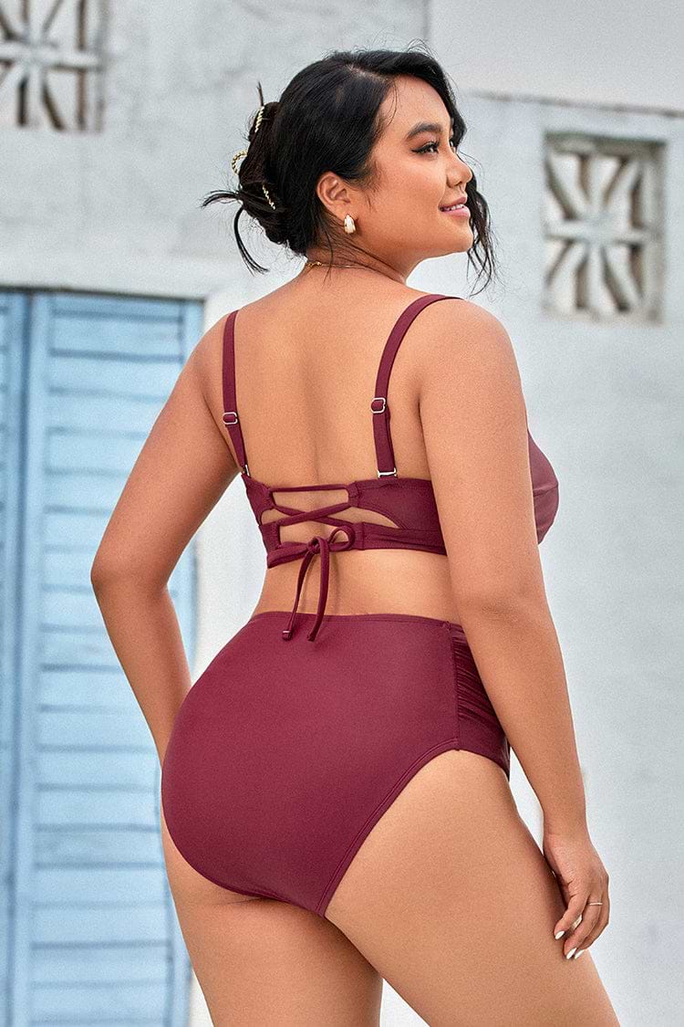 Keep It Cool Molded Bandeau Tummy Control Plus Size Bikini