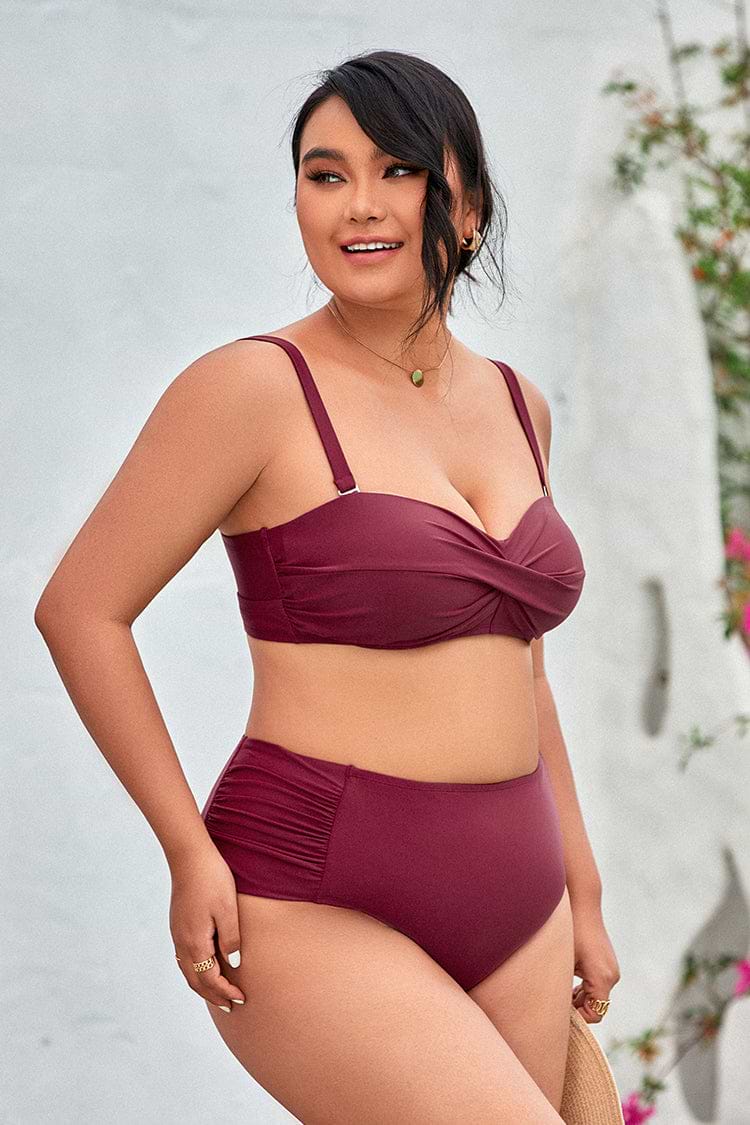 Keep It Cool Molded Bandeau Tummy Control Plus Size Bikini