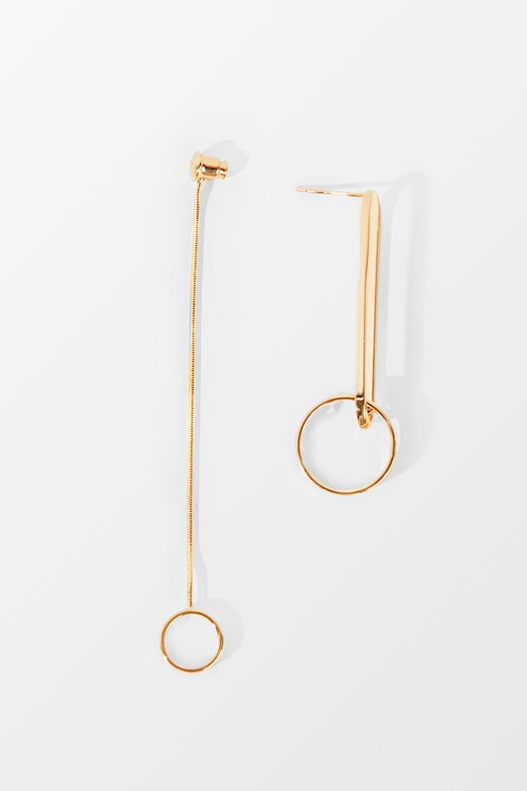 Pendientes geométricos de color oro y de cobre