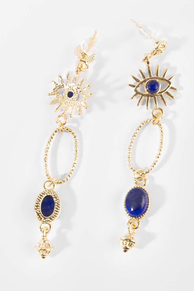 Pendientes de lapislázuli geométricos