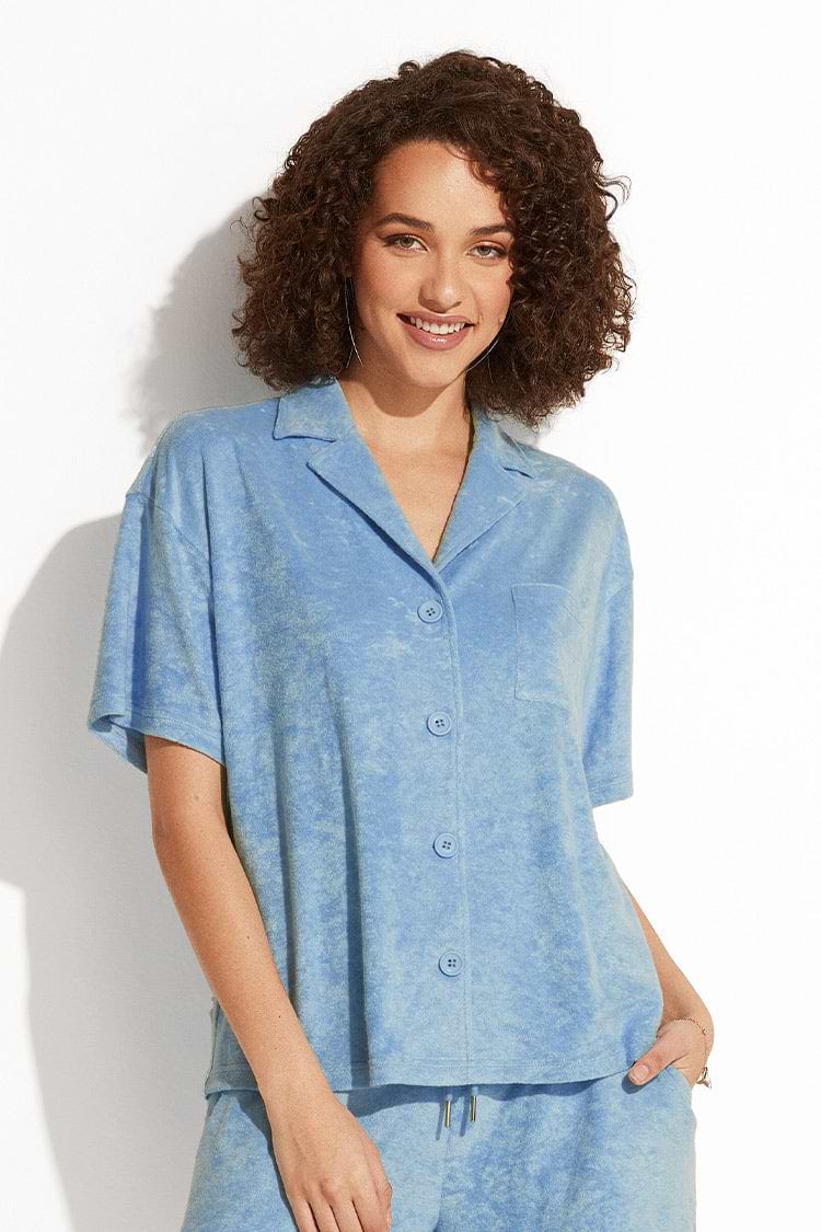 Top Cuello camisero Frente abierto