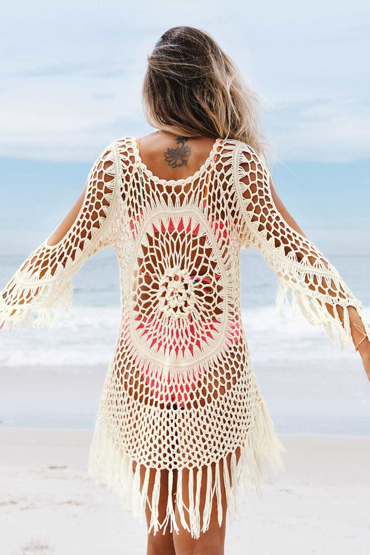 Vestido Cover-up Blanco Croché