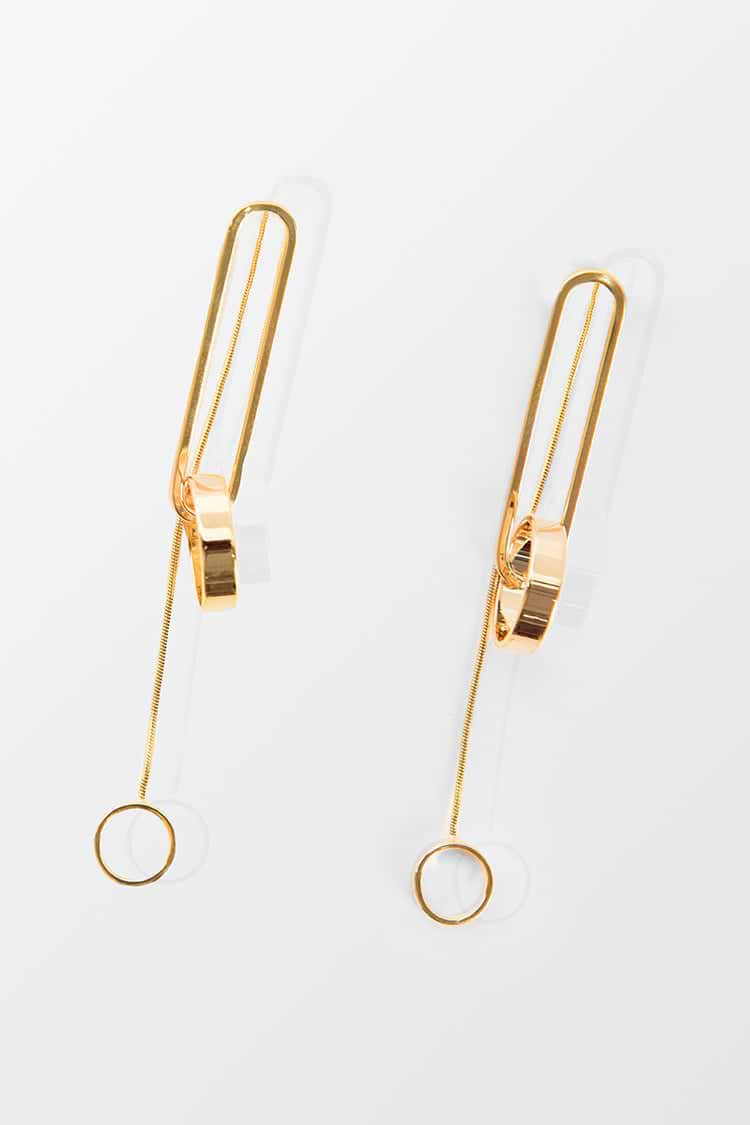 Pendientes geométricos de color oro y de cobre