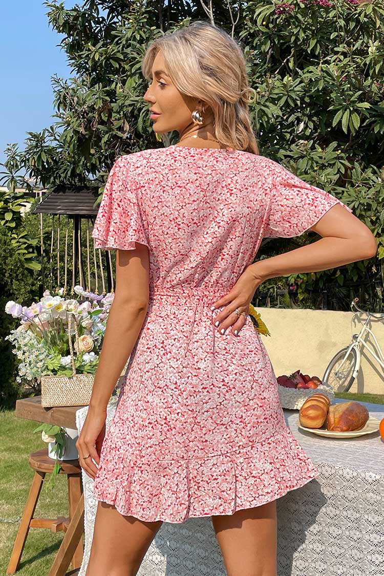 Vestido envolvente Mangas cortas Escote V