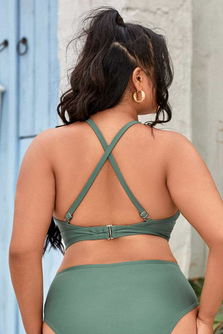 high neck keyhole bikini