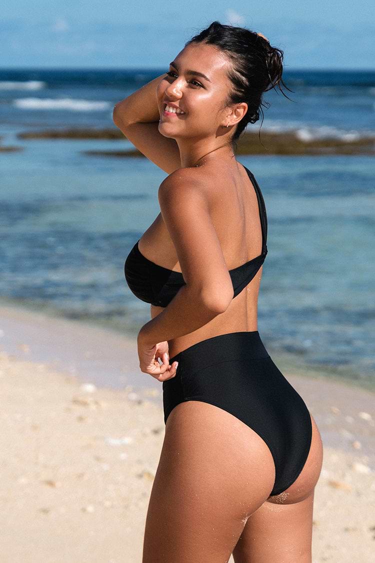 Keep It Cool One Shoulder And Cheeky High Waist Bikini Set