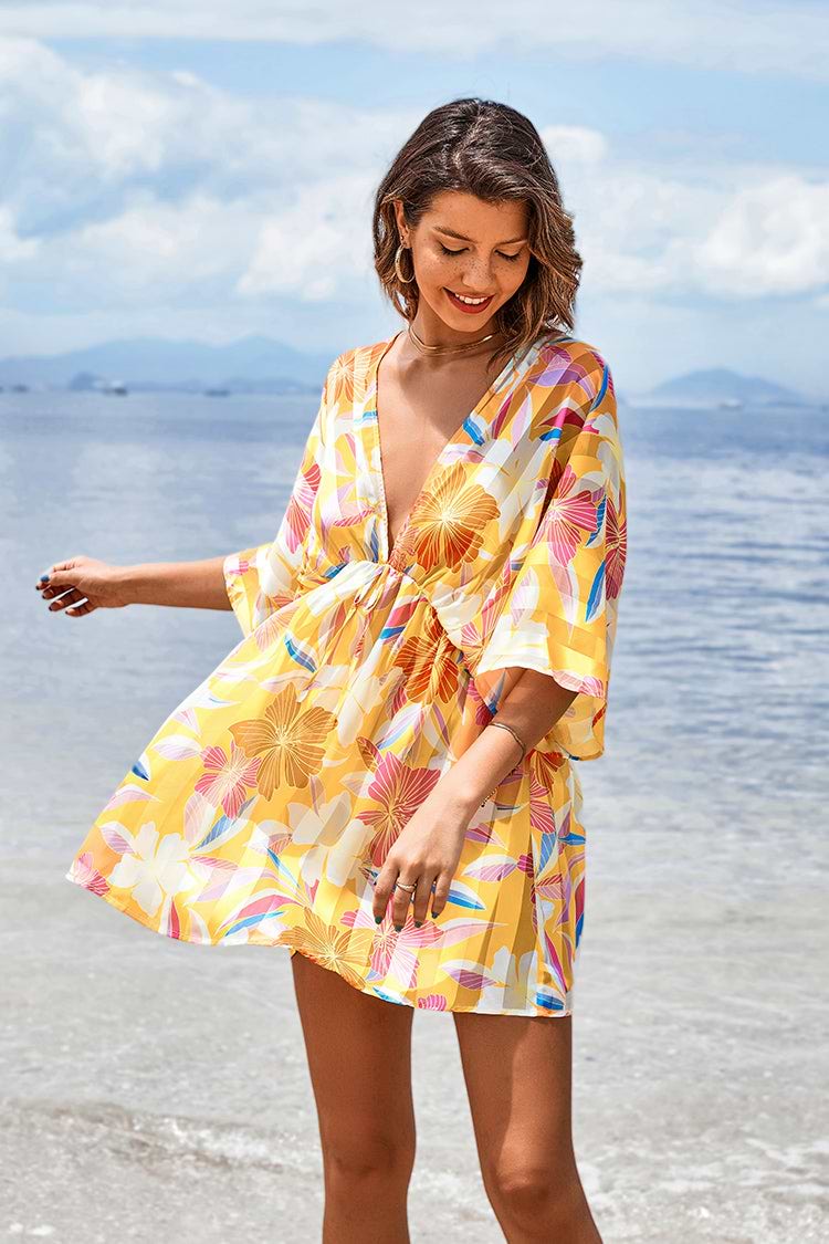 Malina Plunge Tie Short Cover Up