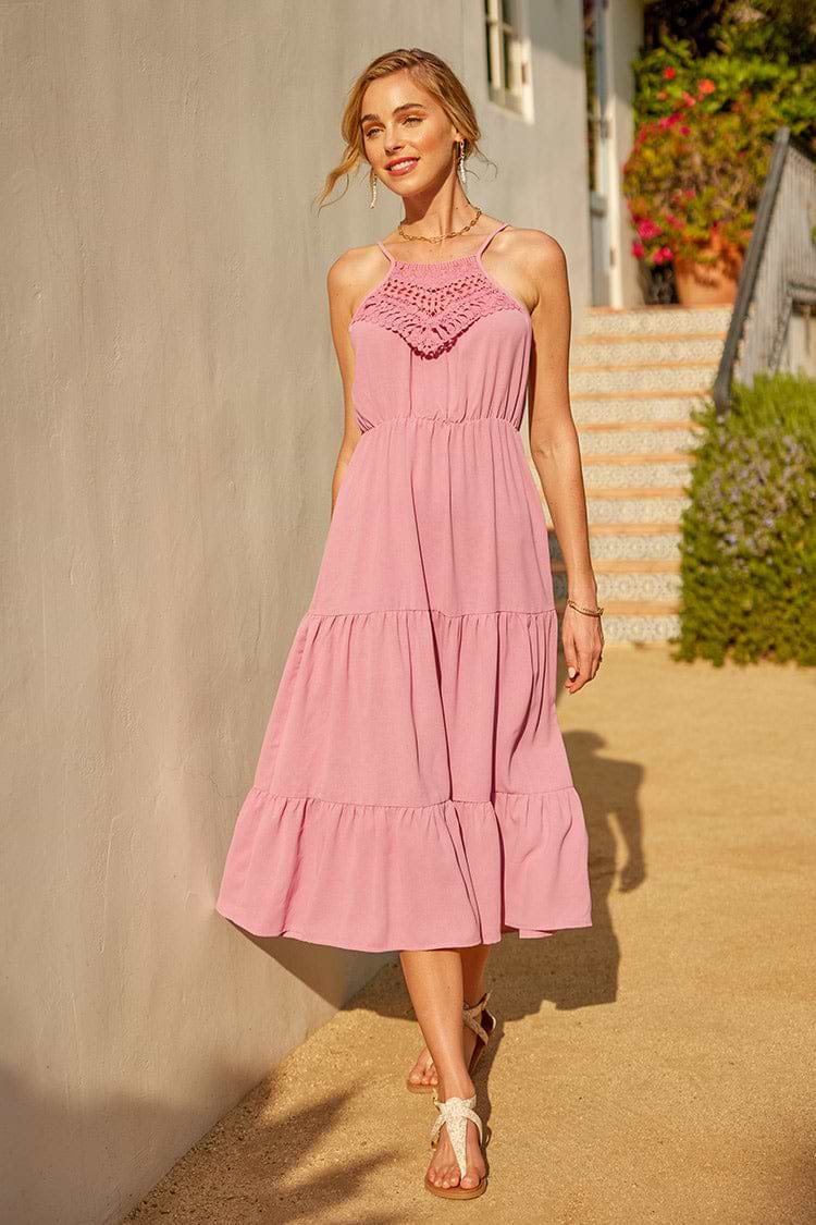 Corong Corong Sleeveless Lace Trims Thin Straps A-Shape Dress