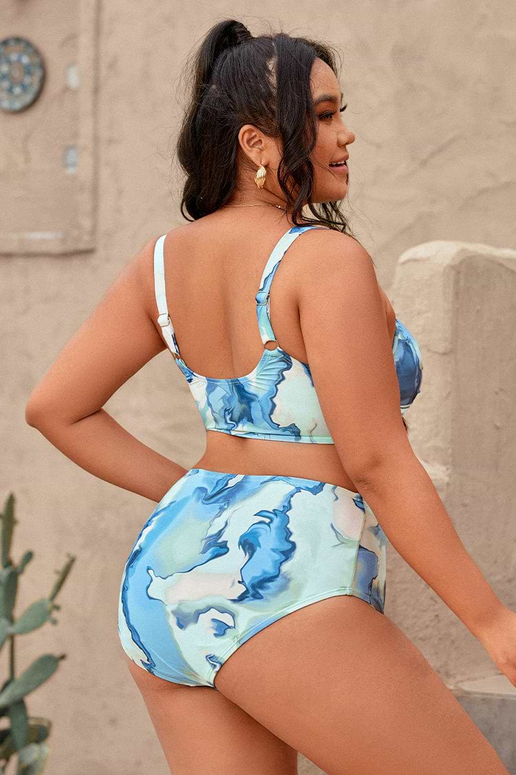 Marmor Verstellbare Träger Große Größen Bikini-Set